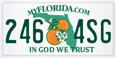 FL license plate 2464SG