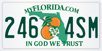 FL license plate 2464SM