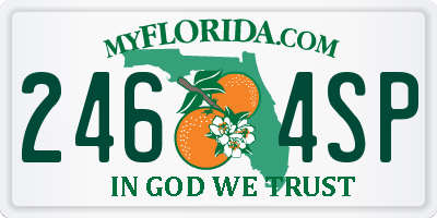 FL license plate 2464SP