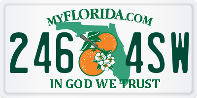 FL license plate 2464SW