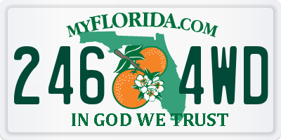 FL license plate 2464WD
