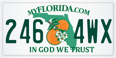 FL license plate 2464WX