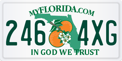 FL license plate 2464XG