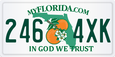 FL license plate 2464XK