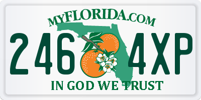 FL license plate 2464XP