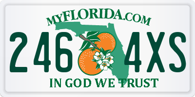 FL license plate 2464XS
