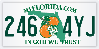 FL license plate 2464YJ
