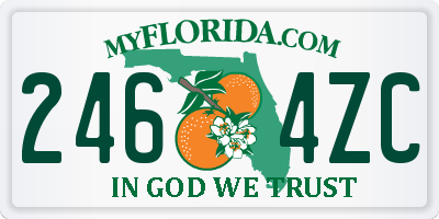 FL license plate 2464ZC