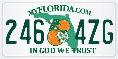 FL license plate 2464ZG