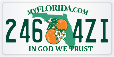 FL license plate 2464ZI