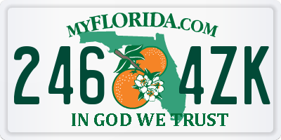 FL license plate 2464ZK