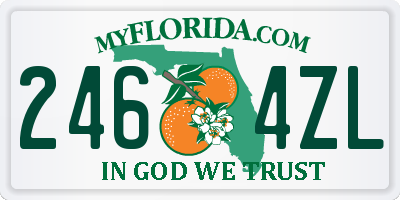 FL license plate 2464ZL