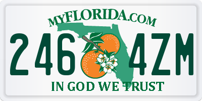 FL license plate 2464ZM