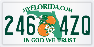 FL license plate 2464ZQ