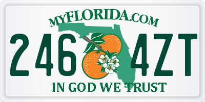 FL license plate 2464ZT