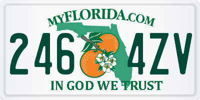 FL license plate 2464ZV