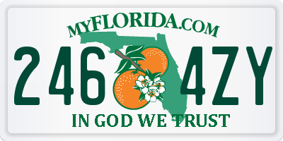 FL license plate 2464ZY