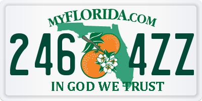 FL license plate 2464ZZ