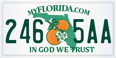 FL license plate 2465AA