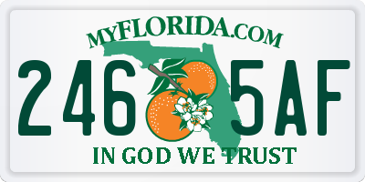 FL license plate 2465AF