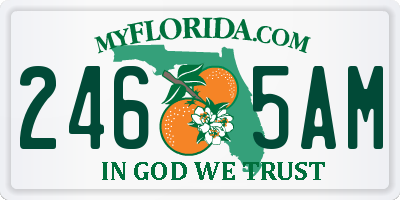 FL license plate 2465AM