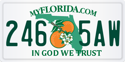 FL license plate 2465AW