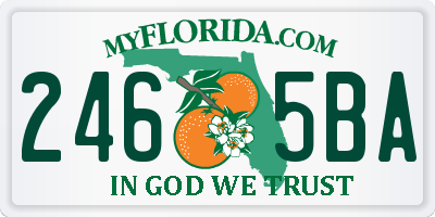 FL license plate 2465BA