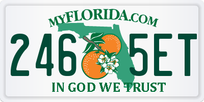 FL license plate 2465ET