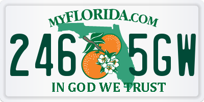 FL license plate 2465GW