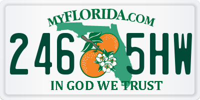 FL license plate 2465HW