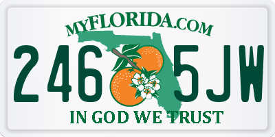 FL license plate 2465JW