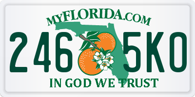 FL license plate 2465KO