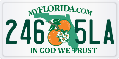 FL license plate 2465LA