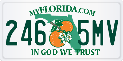 FL license plate 2465MV