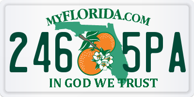 FL license plate 2465PA