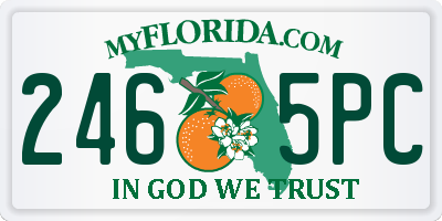 FL license plate 2465PC