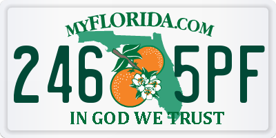 FL license plate 2465PF