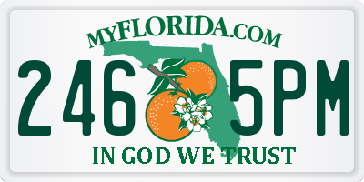 FL license plate 2465PM