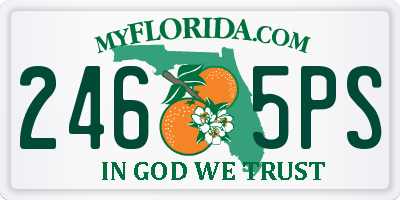 FL license plate 2465PS