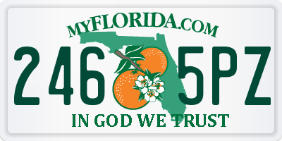 FL license plate 2465PZ