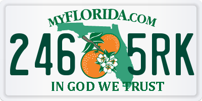 FL license plate 2465RK