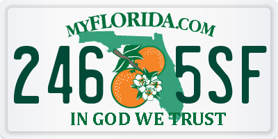FL license plate 2465SF