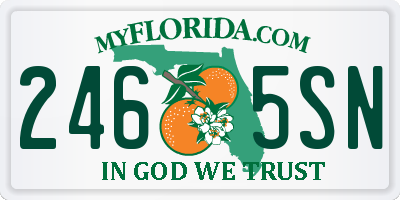FL license plate 2465SN