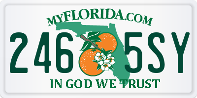 FL license plate 2465SY