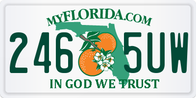 FL license plate 2465UW