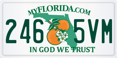FL license plate 2465VM