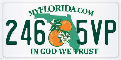 FL license plate 2465VP