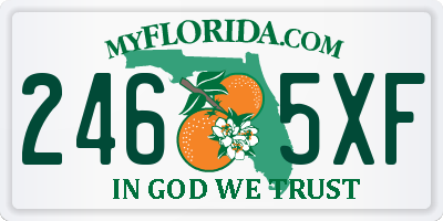 FL license plate 2465XF