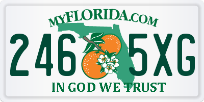 FL license plate 2465XG