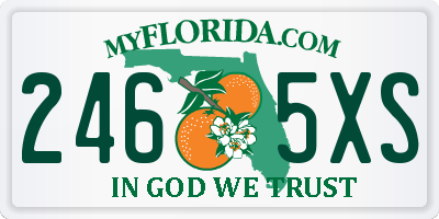 FL license plate 2465XS